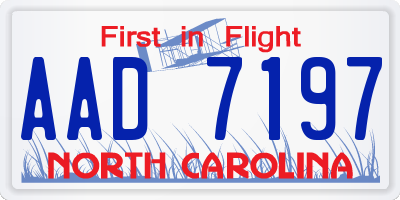 NC license plate AAD7197