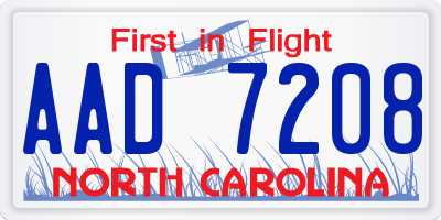 NC license plate AAD7208