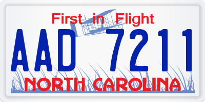 NC license plate AAD7211