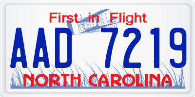 NC license plate AAD7219