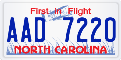 NC license plate AAD7220