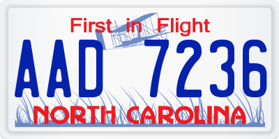 NC license plate AAD7236