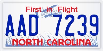 NC license plate AAD7239