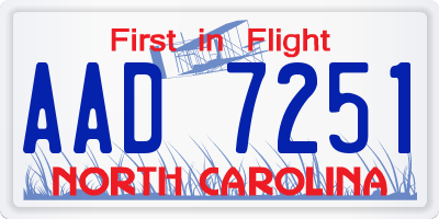 NC license plate AAD7251