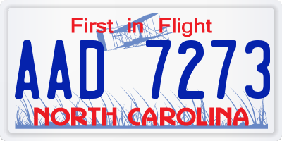 NC license plate AAD7273