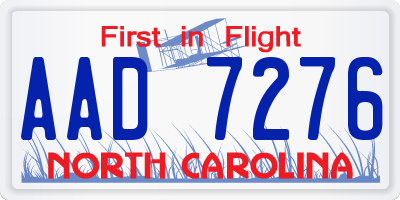NC license plate AAD7276