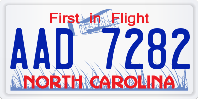 NC license plate AAD7282