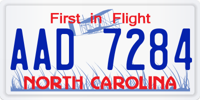 NC license plate AAD7284