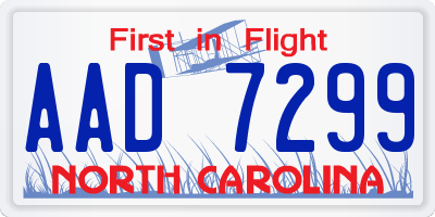 NC license plate AAD7299