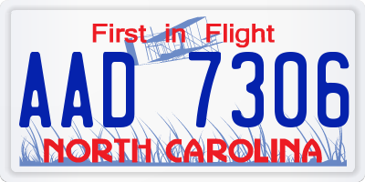 NC license plate AAD7306