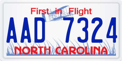 NC license plate AAD7324