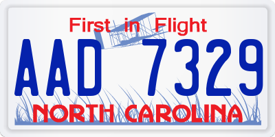NC license plate AAD7329