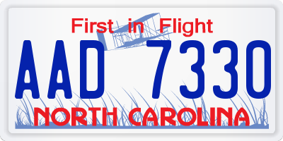 NC license plate AAD7330