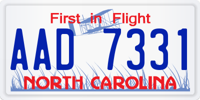 NC license plate AAD7331