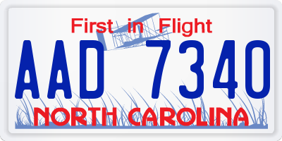 NC license plate AAD7340