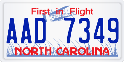 NC license plate AAD7349