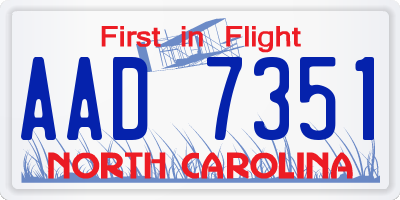 NC license plate AAD7351