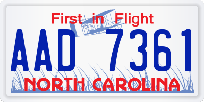NC license plate AAD7361