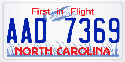 NC license plate AAD7369