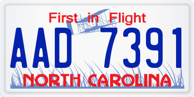NC license plate AAD7391