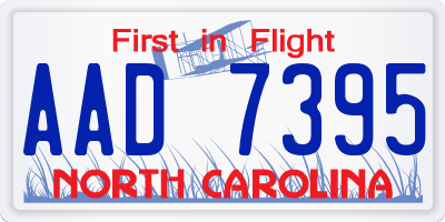 NC license plate AAD7395