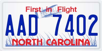 NC license plate AAD7402