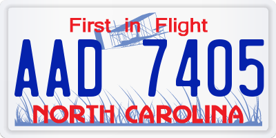 NC license plate AAD7405