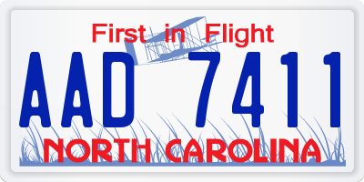 NC license plate AAD7411