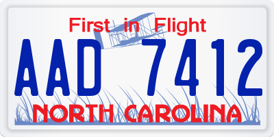 NC license plate AAD7412