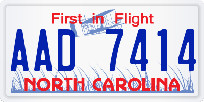 NC license plate AAD7414