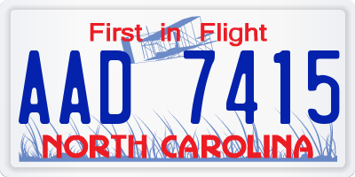 NC license plate AAD7415