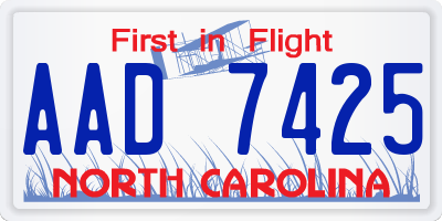 NC license plate AAD7425