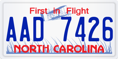 NC license plate AAD7426