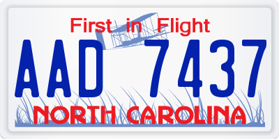 NC license plate AAD7437