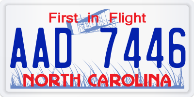 NC license plate AAD7446