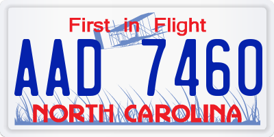 NC license plate AAD7460