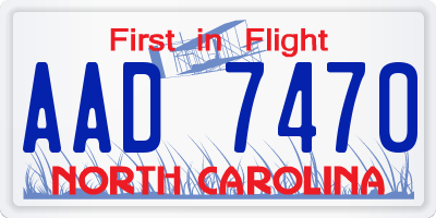NC license plate AAD7470