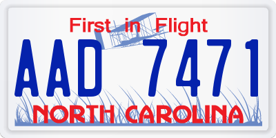NC license plate AAD7471