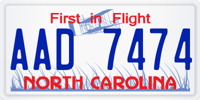NC license plate AAD7474