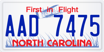 NC license plate AAD7475