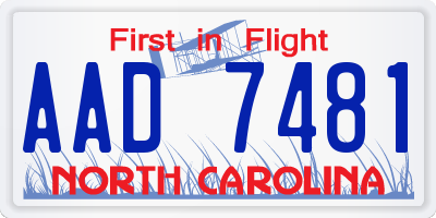 NC license plate AAD7481