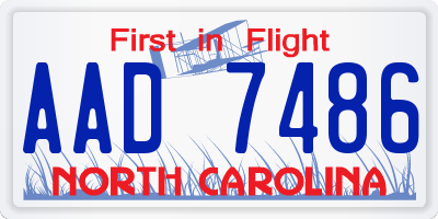 NC license plate AAD7486