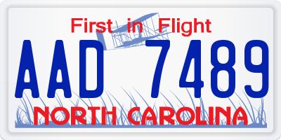 NC license plate AAD7489