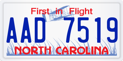 NC license plate AAD7519