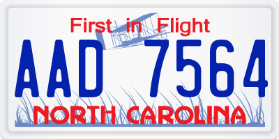 NC license plate AAD7564