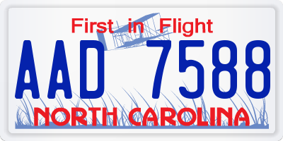 NC license plate AAD7588