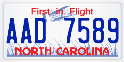 NC license plate AAD7589