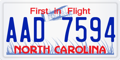NC license plate AAD7594