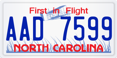 NC license plate AAD7599
