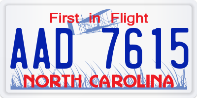 NC license plate AAD7615